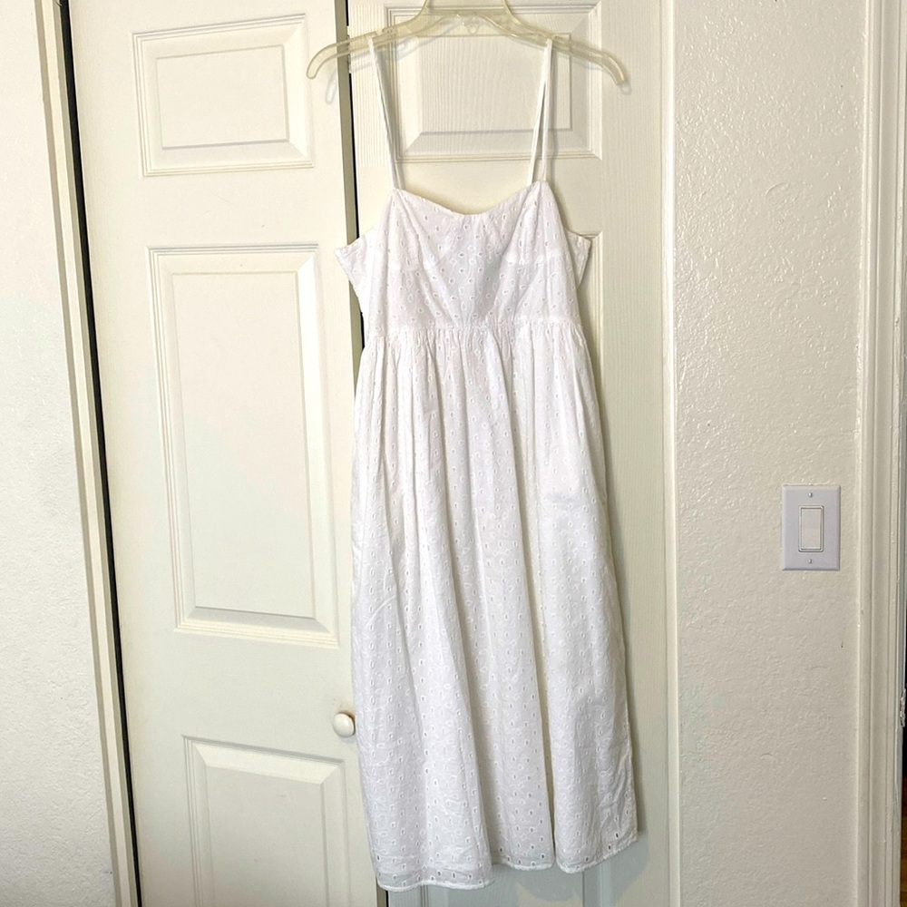 Women’s Eyelet Sun Dress - A New Day White (Small)